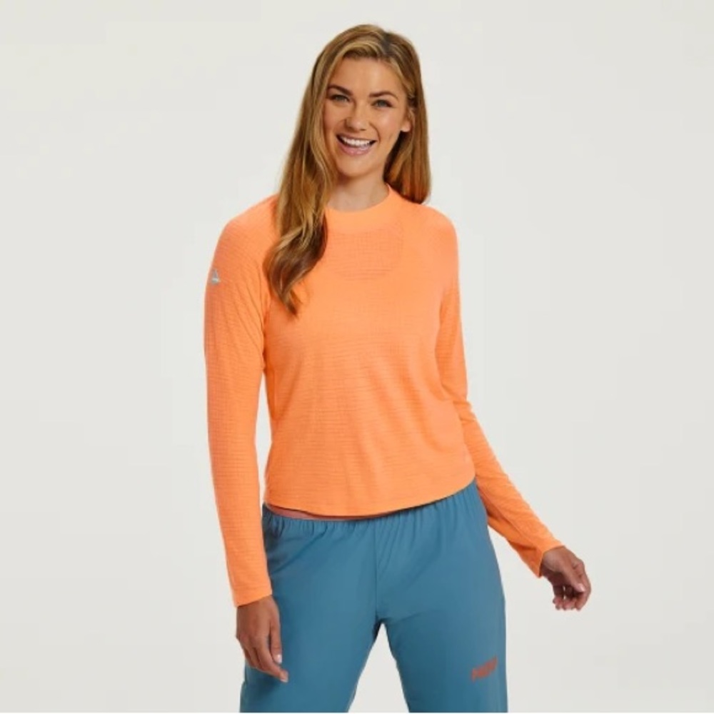 NWT Hoka Merino Wool Blend Long Sleeve Base Layer Women’s bright orange